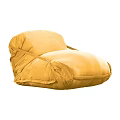 Yellow Comfortable Bean Bag Chair With Soft Fabric And Tie Straps For Living Room