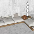 Quiet Sofa Tea Table Combination Sofa Combination 3d model