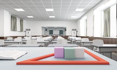 modern classroom 3d model