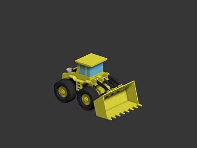 Yellow Electric Toy Bulldozer Construction Vehicle For Kids Play Model 3d model