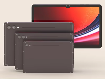 Sleek Modern Tablets With Multiple Sizes Dark Finish Built-in Cameras And Vibrant Screen 3d model