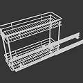 Stainless Steel Two Tier Bathroom Cabinet Rack With Sliding Rail For Storage