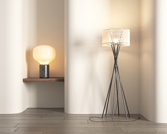 Modern lighting combination table lamp floor lamp 3d model