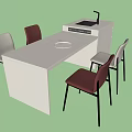 Island Table and Chair 3d model