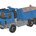 Blue Heavy Duty Dump Truck With Spacious Cab And Large Off Road Tires