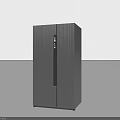 Haier Double Door Refrigerator with Dark Gray Brushed Surface Design 3d model