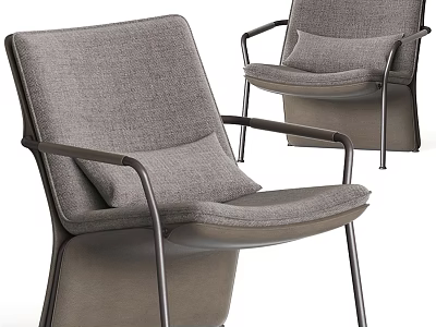 Modern Style Leisure Chair With Fabric Upholstery And Metal Frame Design 3d model