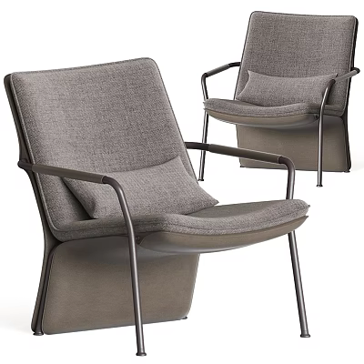 Modern Style Leisure Chair With Fabric Upholstery And Metal Frame Design 3d model