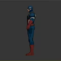 Detailed Captain America Action Figure In Classic Red White Blue Costume With Star Emblem