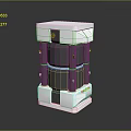 Futuristic Sci Fi Technological Device With Cubic Structure And White Gray Panels 3d model