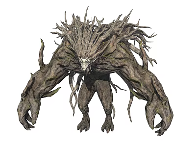 Tree like Wooden Monster Game Movie Character with Rough Rooted Appearance 3d model