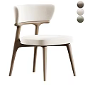 Modern Accent Chair With Light Beige Fabric Seat And Wooden Legs Design