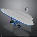 Blue and White Aerospace Model Aircraft with Wing Structure for Space Exploration