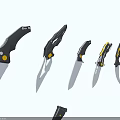 Weapons Collection Including Knives Swords Daggers and Bladed Tools with Different Designs