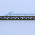 Chinese style low railing wooden railing 3d model