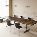 Modern Meeting Table and Chair Dining Table and Chair Single Chair Chandelier 3d model