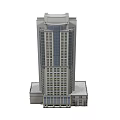 Tall Modern Hotel Building Exterior With Multiple Windows And Ground Floor Base 3d model