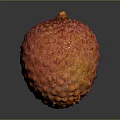Fresh Plump Ripe Lychee Fruit With Red And Orange Rough Textured Skin