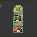Slot Machine With Transparent Case Top Spinning Reel Front Display Screen And Colorful Designs