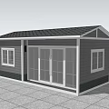 Modern Single Family House With Gray White Exterior Dark Roof Sliding Glass Doors And Windows