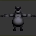 3D Animated Game Movie Character With Plump Body Pointed Ears And Open Arms Pose