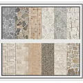 Various Textured Wall Panel Design Collection With Stone Tile And Mosaic Samples 3d model