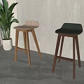 Nordic Bar Stool 3d model
