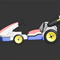 Electric Toy Car with Red White Blue Mario M Logo Design