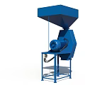 Blue Industrial Processing Equipment With Top Hopper Driving Motor And Sturdy Support Stand