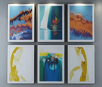 Modern abstract painting decorative painting 3d model