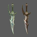 Decorative Fantasy Daggers with Intricate Hilt Designs Ornate Blade Patterns and Color Variations
