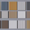 Wall Panels With Various Colors And Vertical Stripes For Modern Interior Design 3d model