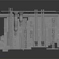 Detailed Architectural Building Structure Model With Interior Framework And Metal Pipes