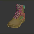 Brown High Top Boots With Air Logo Mesh Panels And Laces For Daily Wear