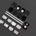 Hardware Tools Collection With Black And Silver Connectors Panels And Slides