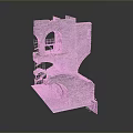 Stone Architecture Model With Archway Stone Blocks And Green Vegetation
