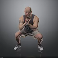 Man Doing Squats In Sleeveless Tank Top With Arm Tattoo And Sneakers