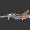 Orange and Blue Scale Model Jet With Detailed Cockpit And Missile Attachments