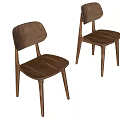 Modern Wooden Dining Chair With Simple Design And Brown Black Color Options