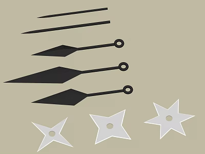 Modern Ninja Flying Knife 3d model