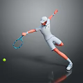 Daily Living Items With White Sportswear Cap Blue Tennis Racket Yellow Ball For Playing Tennis