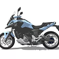 Modern White And Black Sport Touring Motorcycle With Streamlined Body Windshield And Alloy Wheels