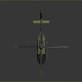 Green And Orange Camouflage Helicopter Model Featuring Rotor Blades And Detailed Body Design