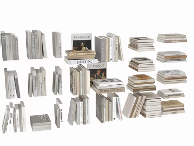 Diverse Books and Magazines Collection Stacked in Various Sizes and Styles 3d model