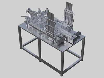 Industrial Equipment With Metal Mechanical Components On Stable Workbench For Precision Manufacturing 3d model
