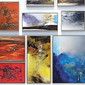 Colorful Abstract Paintings Collection With Various Styles And Vibrant Designs On Wall
