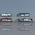 Modern Train Station Platform With Digital Billboards And Waiting Areas 3d model