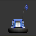 Blue Inflatable Bumper Car Toy With Number 23 Flag For Kids Play
