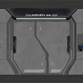 Futuristic Tech Control Panel With Metallic Texture Blue Light And Geometric Lines