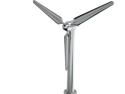 Sturdy Metallic Three Bladed Vertical Structure With Silver Shine And Stable Base 3d model